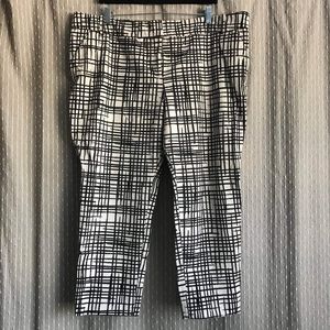 Ava & Viv Womens Black & White Sketch Ankle Pants Size 20W